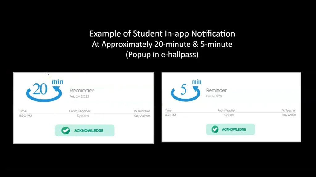 reminder notifications ehallpass