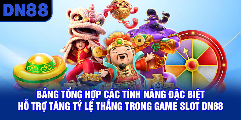 Bảng tổng hợp các tính năng đặc biệt hỗ trợ tăng tỷ lệ thắng trong game slot DN88